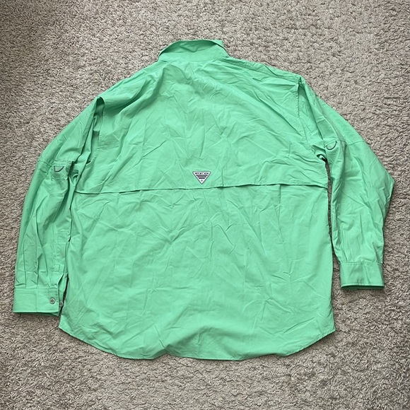 EUC Mens Columbia PFG Long Sleeve Lime Green Performance FishingGear Shirt Sz XL - Picture 5 of 8